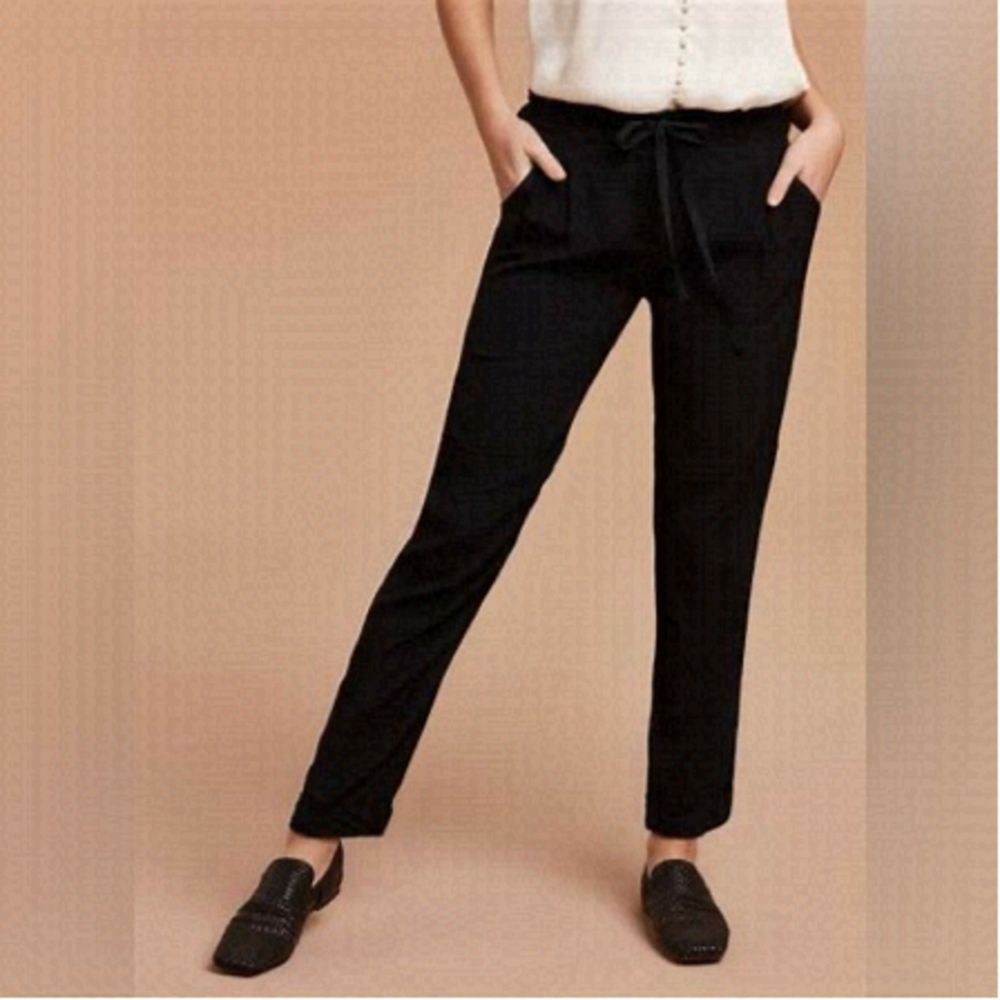 Aritzia Wilfred Marais Rolled Cuff Pants linen blend black business casual sz 0